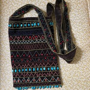 Megan park, Naiman Marcus Embroidered beaded Multicolor Crossbody Bag